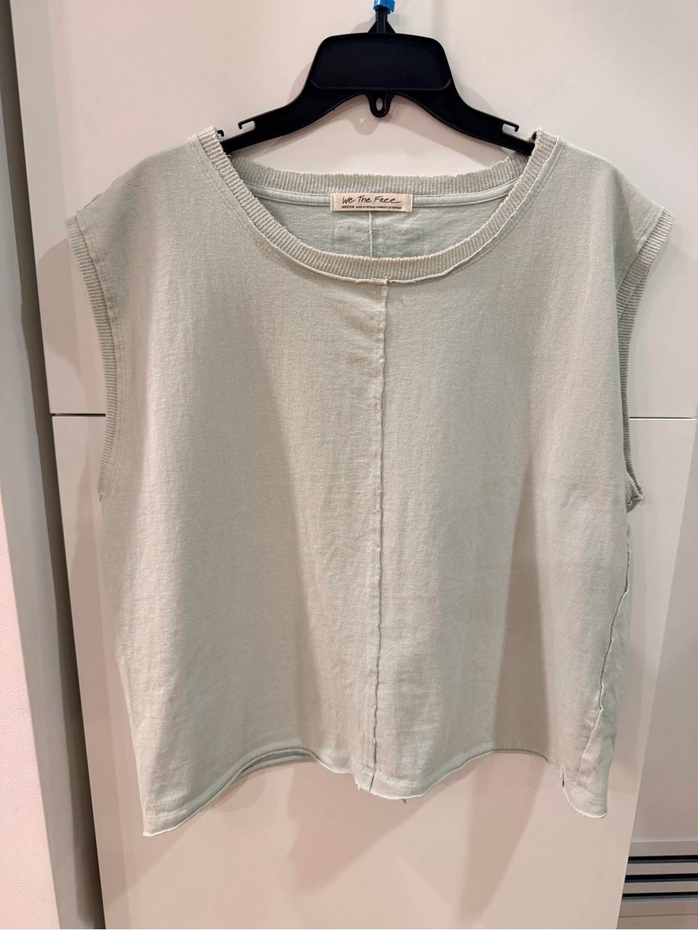We The Free Free People Mint Green Raw Edge Cropped Tank Top Size M